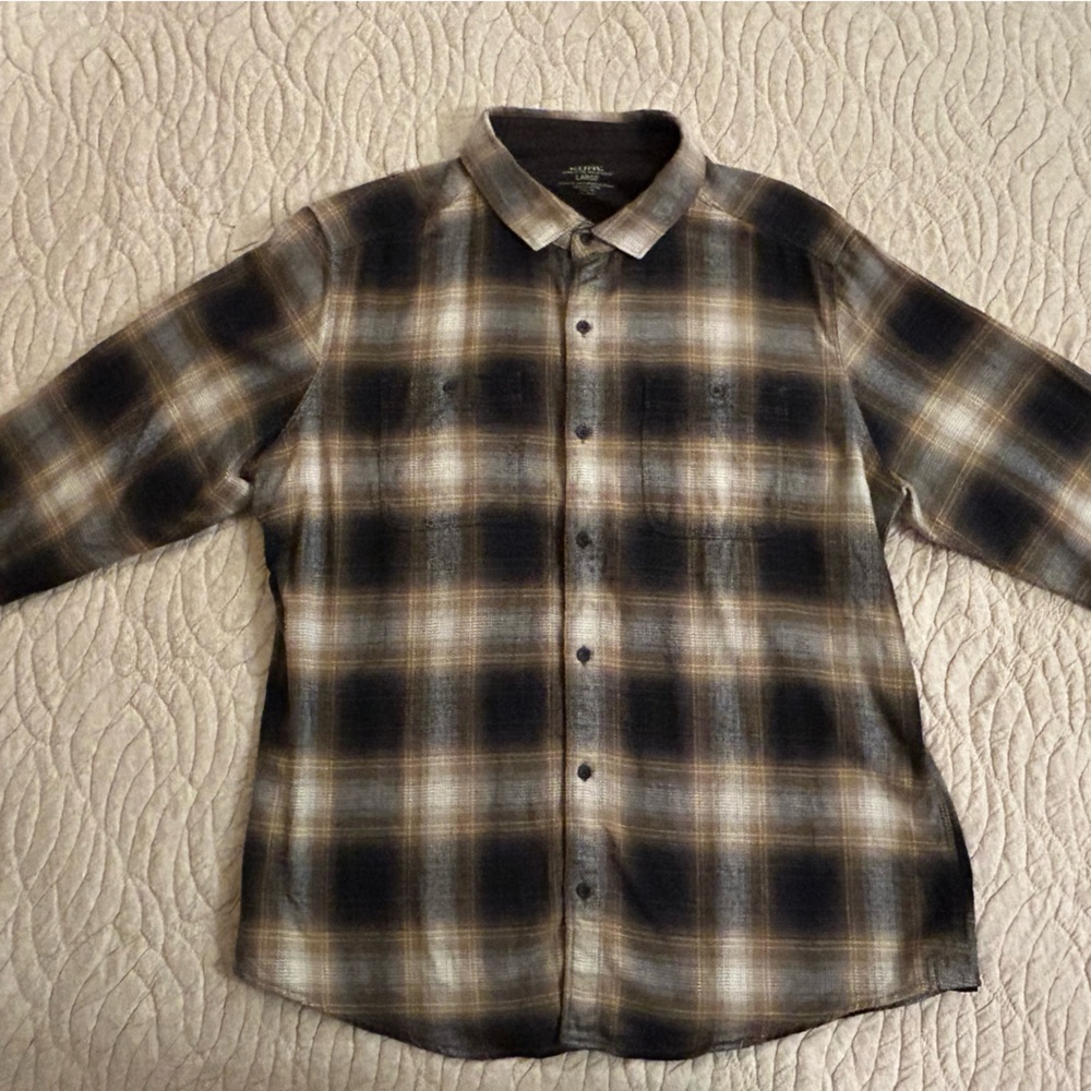 Kuhl Brown and Black Plaid Shirt